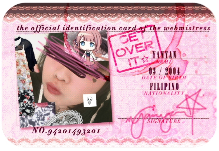 yanyan's mock-id, front side
